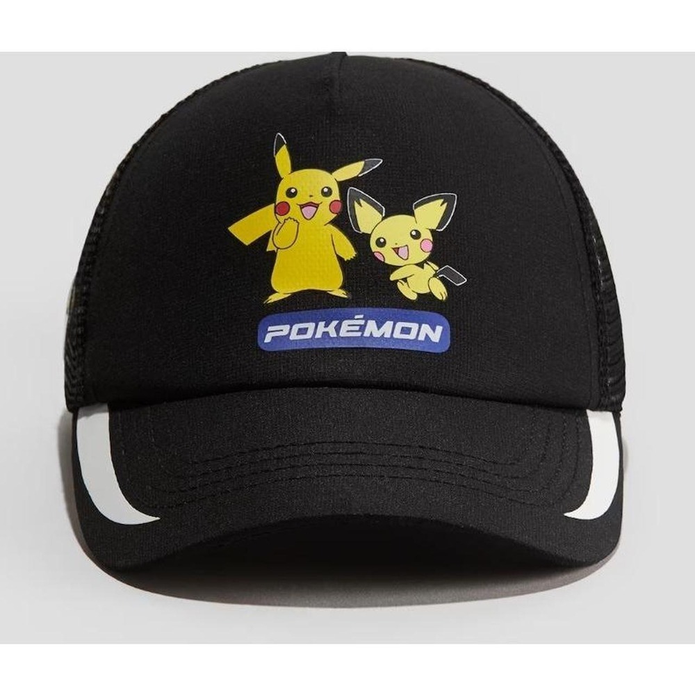 Pokemon Pikachu & Pichu Black Baseball Cap Hat Kids One Size